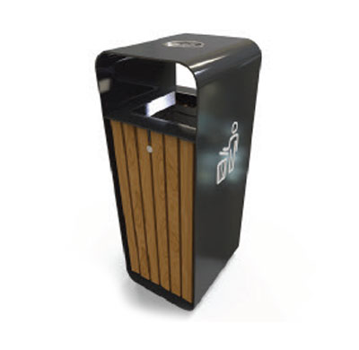 WOOD GARBAGE WASTE BIN